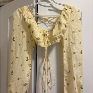 Princess Polly Yellow Floral Top
